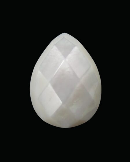 Faceted Pear White Mother of Pearl