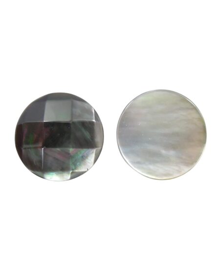 Faceted Round Black Mother of Pearl