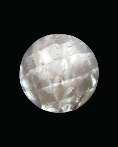 Faceted Round White Mother of Pearl