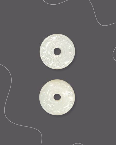Carved Donut, White MOP