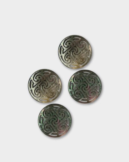 Round Filigree, Black MOP