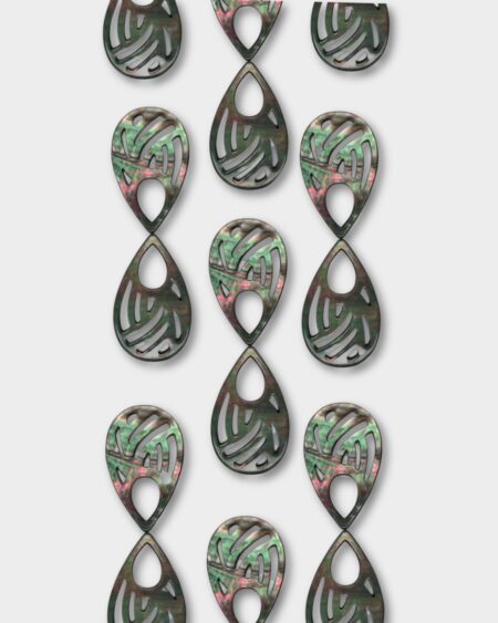 Pear Shape Filigree, Black MOP