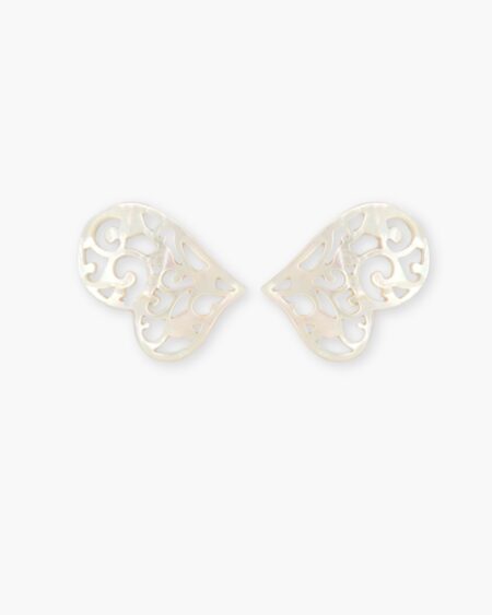 Heart Filigree, White MOP