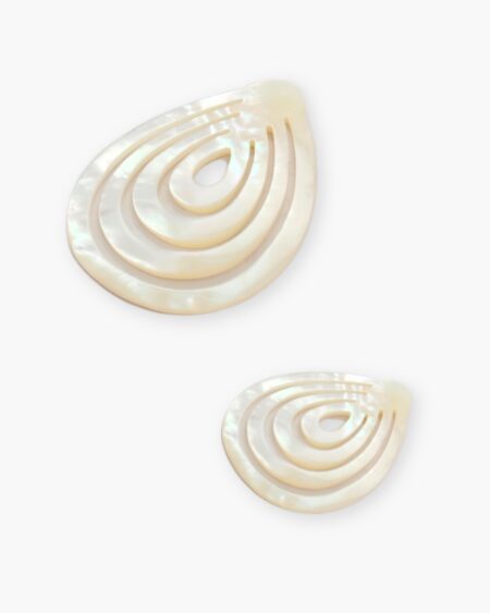 Pear Shape Filigree, White MOP
