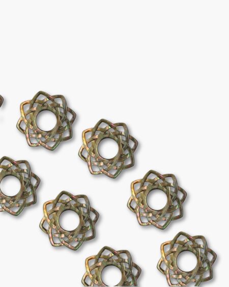 Eight-Pointed Star Filigree, Black MOP