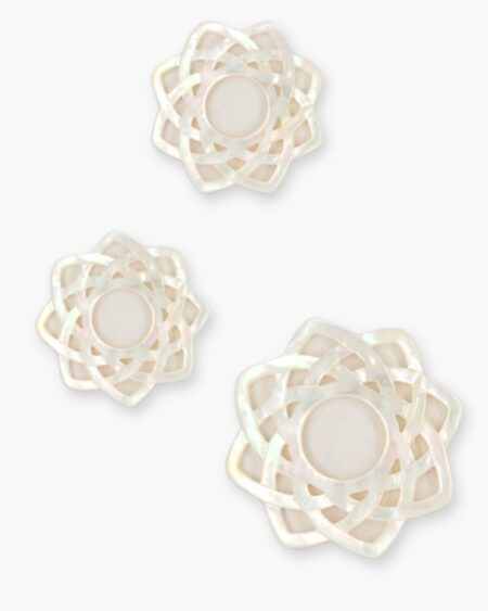 Eight-Pointed Star Filigree Loose, White MOP