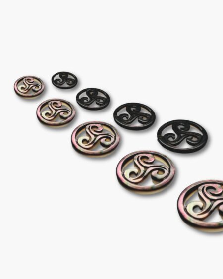 Round Filigree Loose, Black MOP