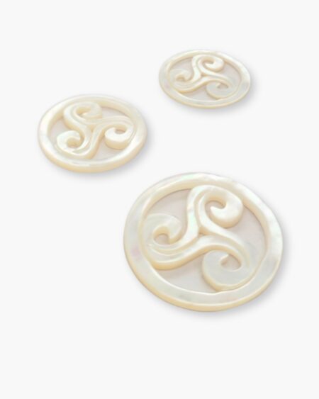 Round Filigree Loose, White MOP