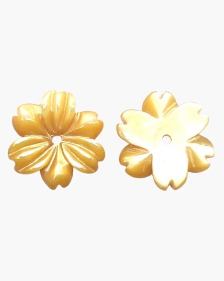 Yellow Mother of Pearl Flower Carving