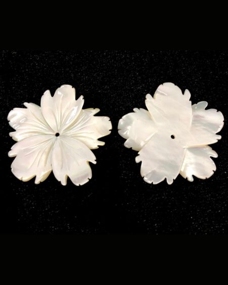 White Mother of Pearl Flower Carving