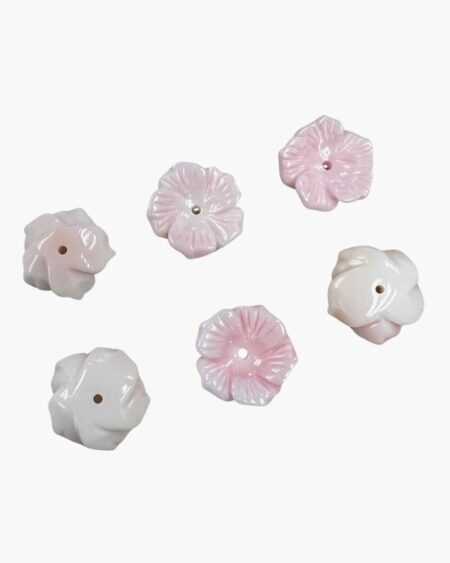 Pink Conch Shell Flower Carving