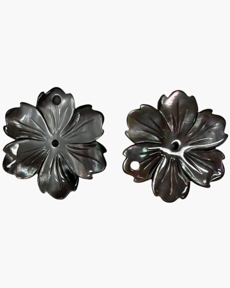 Tahitian Black Mother of Pearl Flower Carving