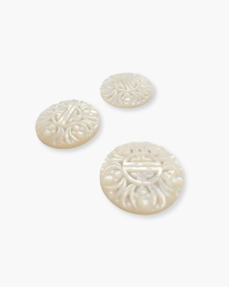 Round Carving, White MOP