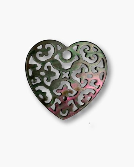 Heart Filigree, Black MOP