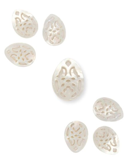 Pear Filigree, White MOP