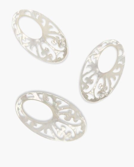 Oval Filigree, White MOP