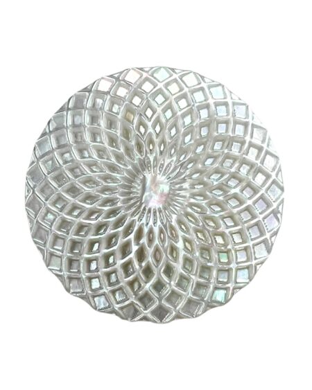 White Mother Of Pearl Carving Round