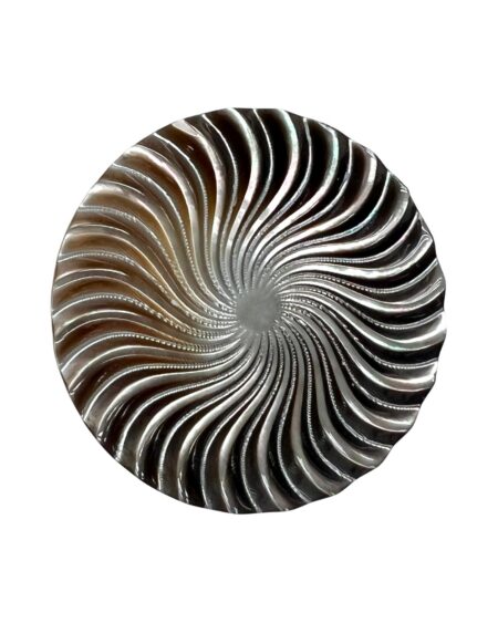 Black Mother of Pearl Carving Round