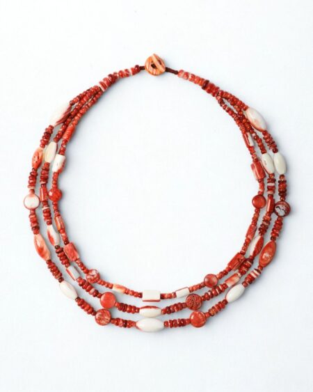 Natural Red Spiny Oyster Necklace