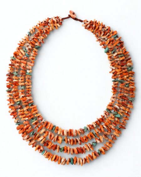Natural Orange Spiny Oyster Layered Necklace