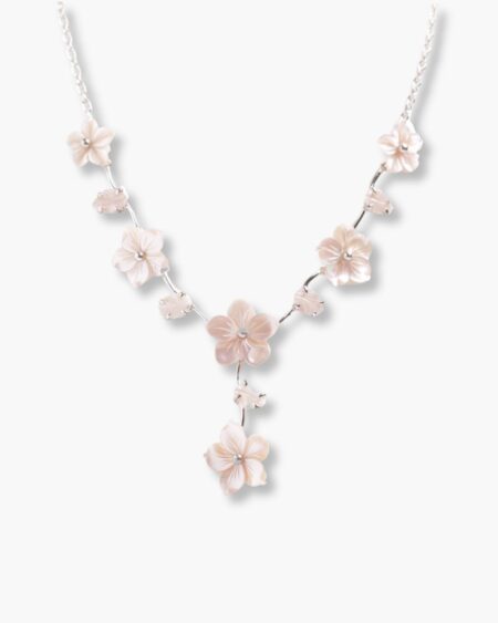 Tiny Flowers with Leaves Necklace