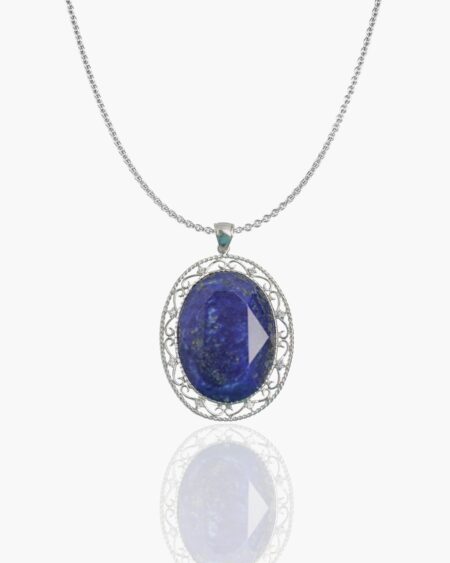 Lapis Faceted Oval Pendant