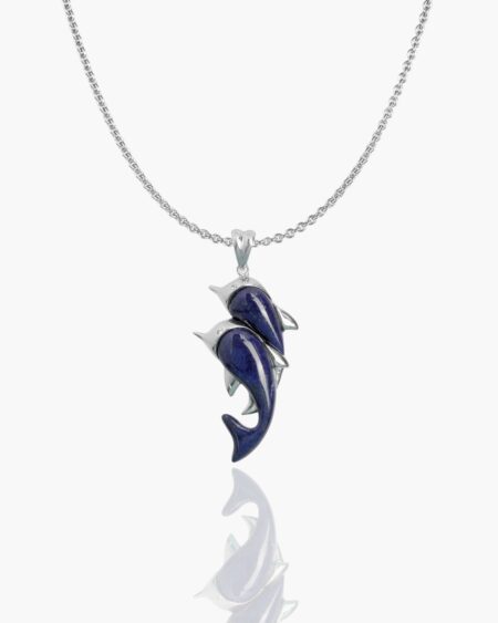 Twin Dolphin Lapis Pendant