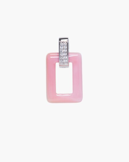 Hallow Rectangle Shaped Pendant with CZ