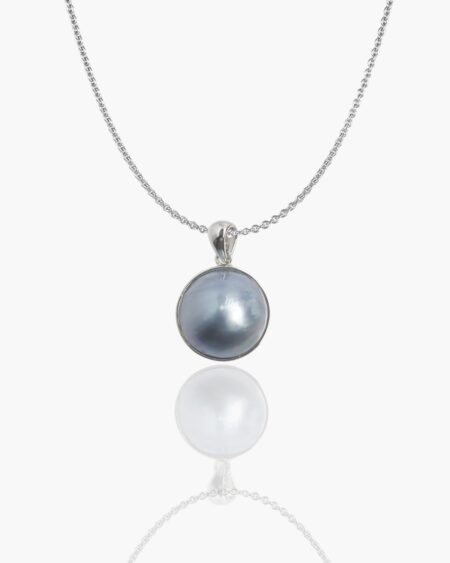 Simple Round Mabe Pearl Pendant