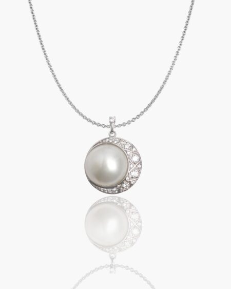 Crescent Moon Mabe Pearl Pendant