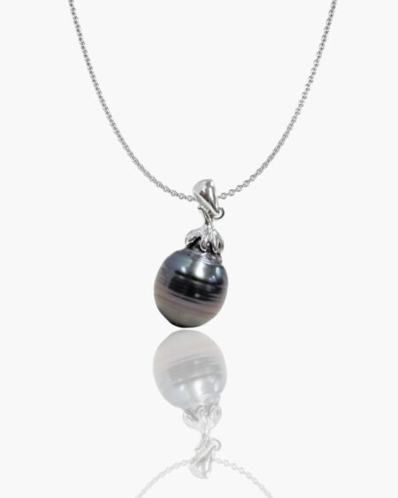 Nut Drop Tahitian Black Pearl Pendant