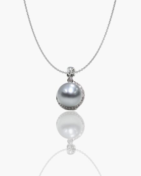 Twinkle Circle Tahitian Black Pearl Pendant