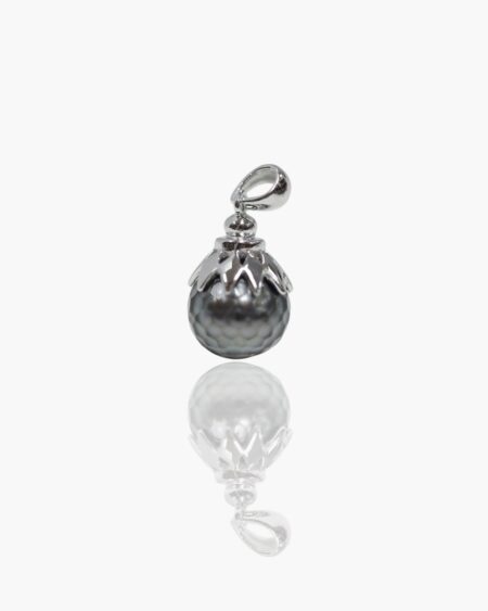 Faceted Tahitian Black Pearl Drop Pendant