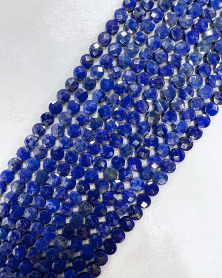 Lapis Coin Shape (Faceted) Strand