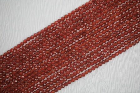 Orange Garnet Round Beads (Faceted) Strand