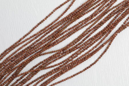 Gold Sand Stones Round Beads Strand