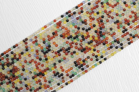 Mixed Agate Round Beads Strand