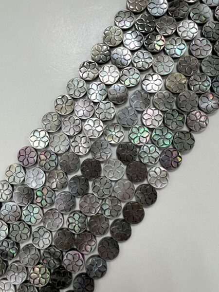 Carved Circle Bead Strand