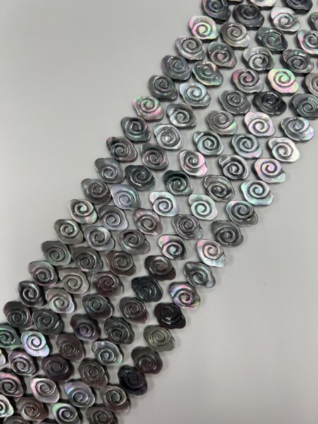 Black MOP Cloud Flower Bead